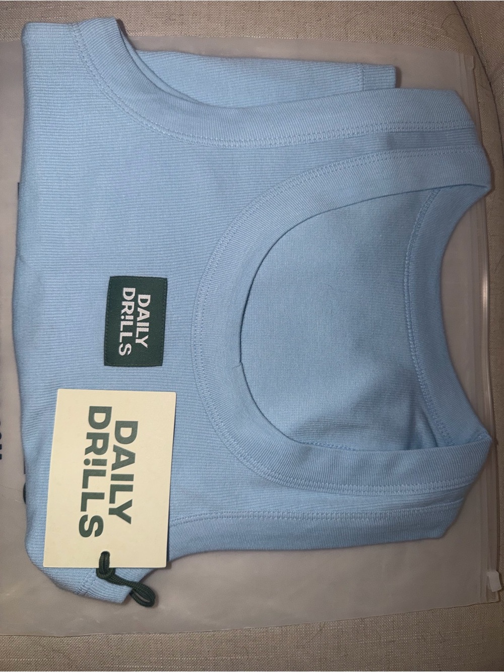 Daily Drills Logo Ribbed Tank - Powder - Picture 5 of 5